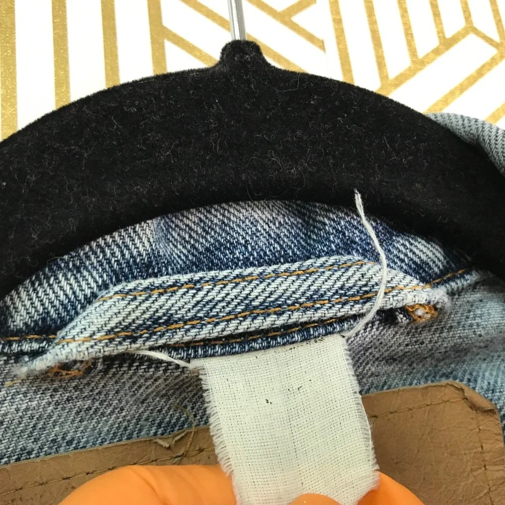 Vtg Levi's Mens Trucker Denim Jacket XL? Blue Cotton Button Front Pockets